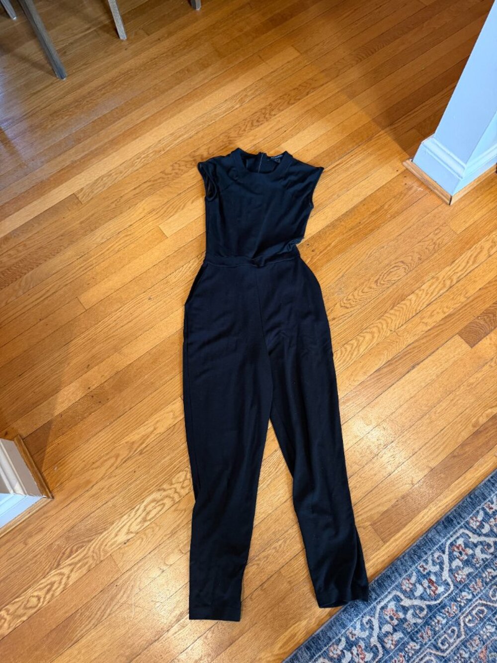 French Connection Black Ruffle Jumpsuit Size 10 - Picture 2 of 4